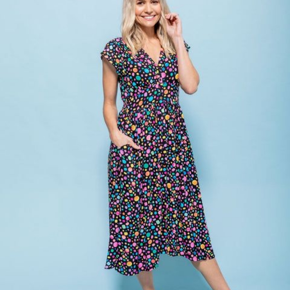 Proud Poppy Aurora Dress in Black Pebble
